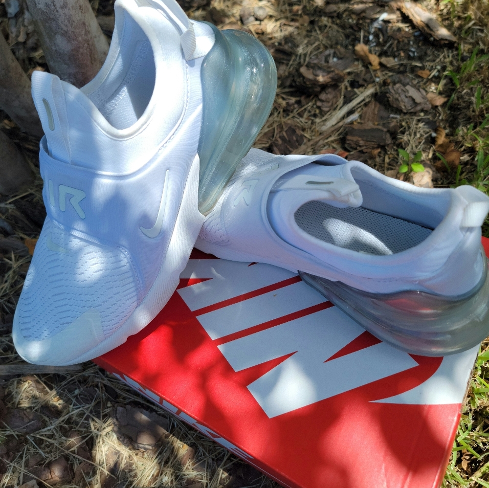 White/grey/silver Nike Air Max 270 Extreme 7Y
